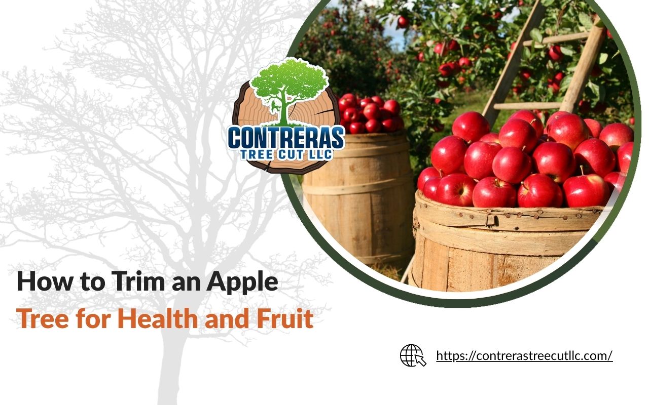 Apple tree with balanced shape after proper pruning