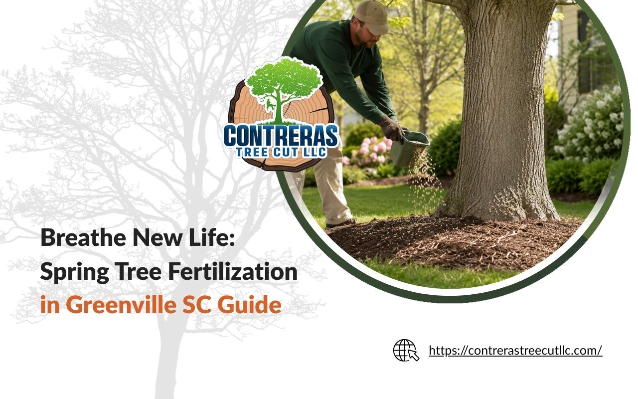 Spring tree fertilization in Greenville, SC supporting healthy tree roots