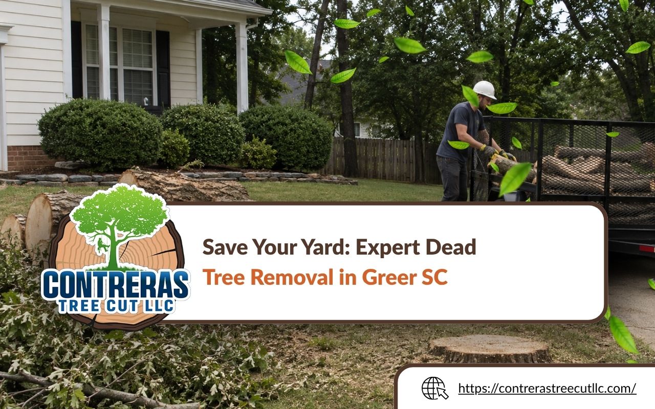 Dead tree removal in Greer, SC near a residential property