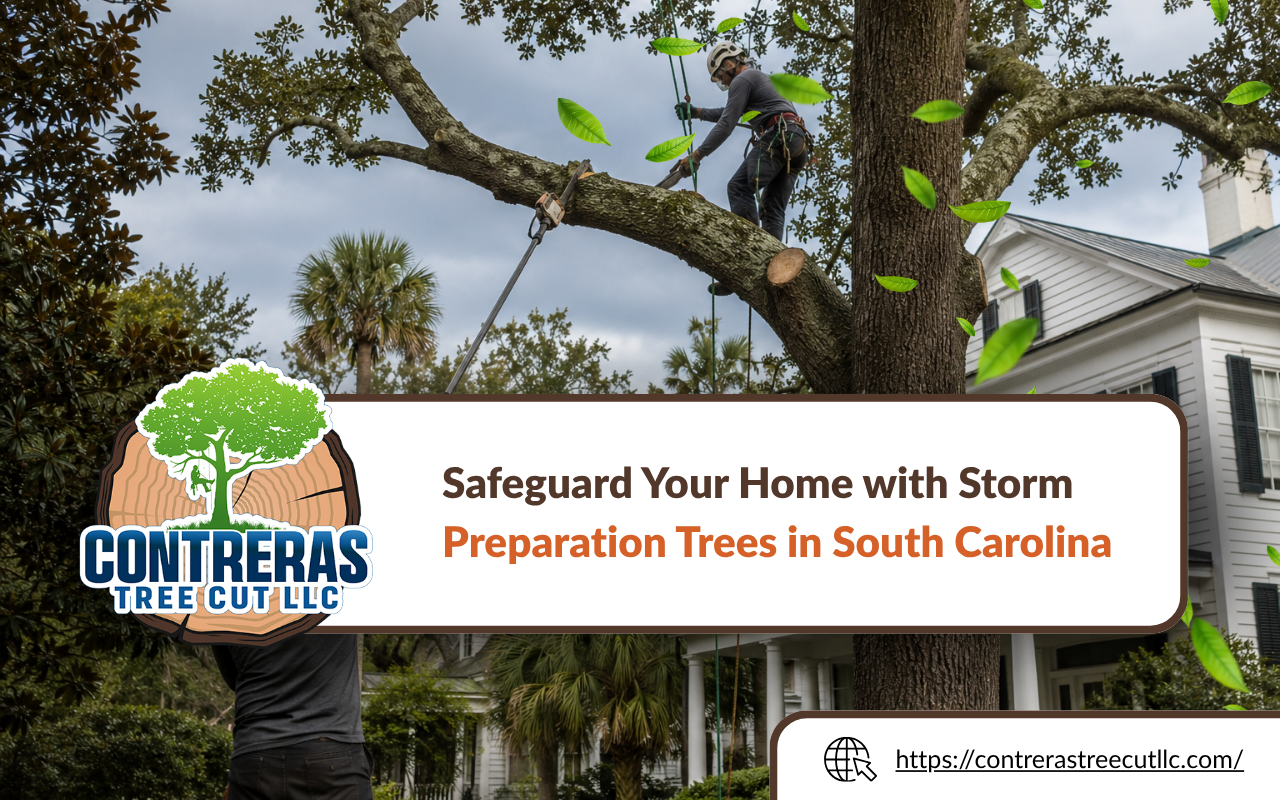 Tree care team preparing storm preparation trees in South Carolina