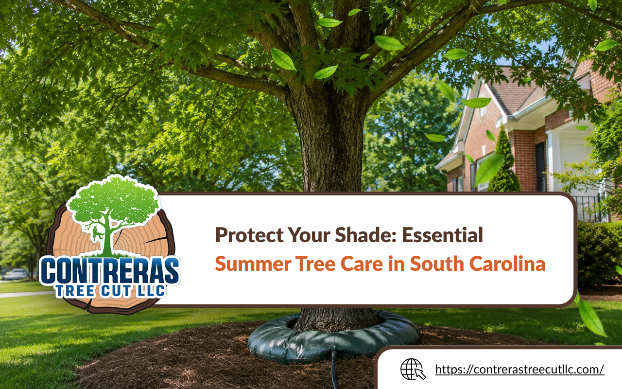 Healthy shade tree receiving summer tree care in South Carolina