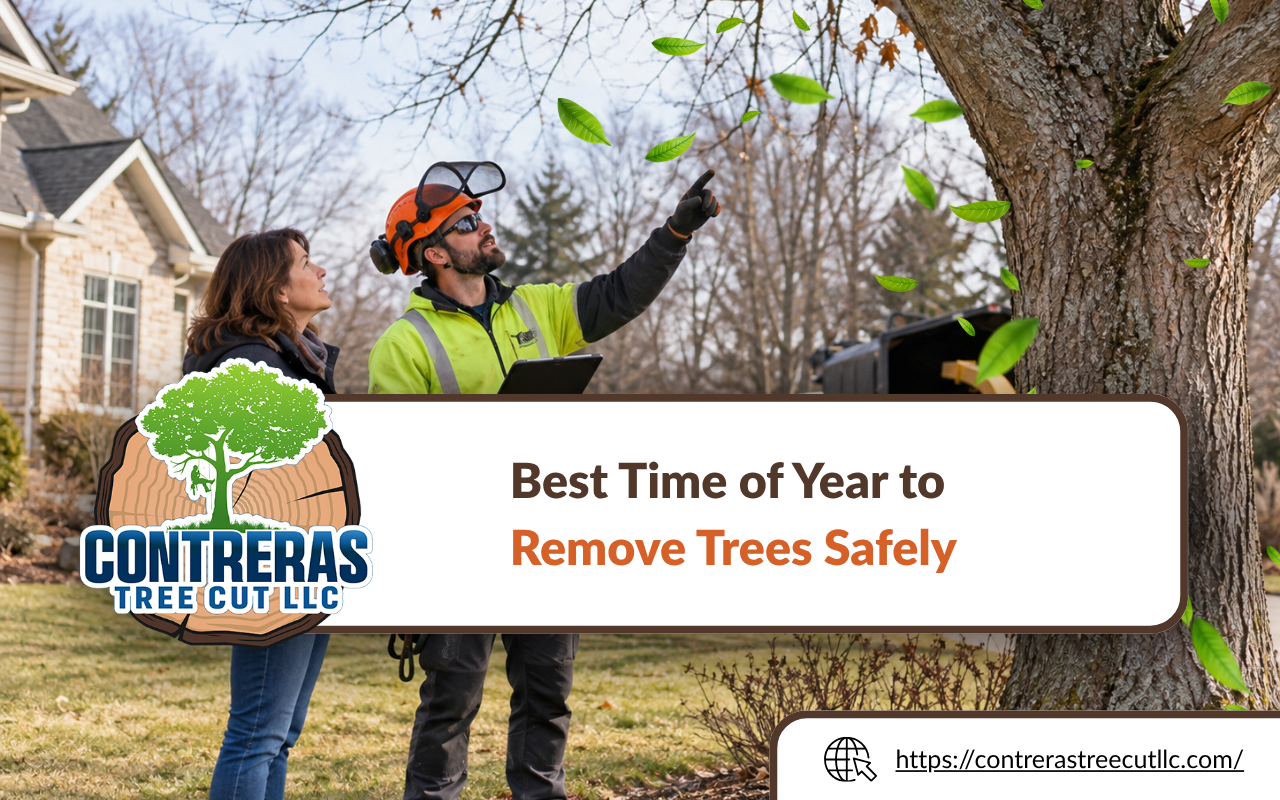 Best time of year to remove trees based on risk and access